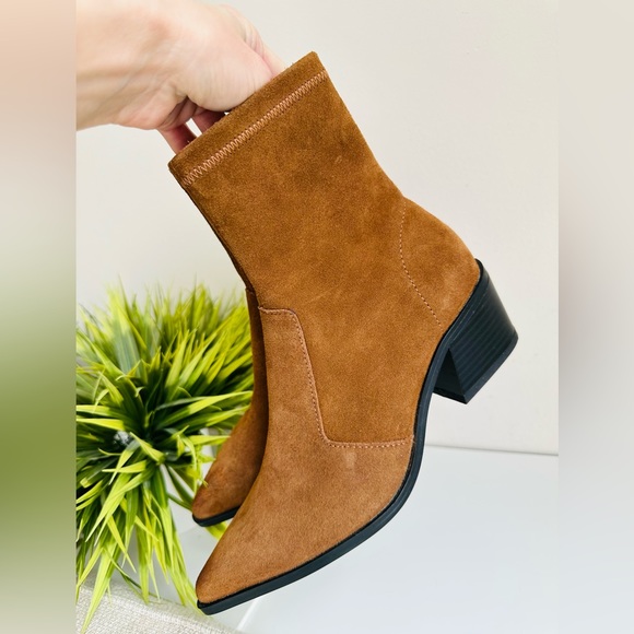 Zara Shoes - ❤️Zara | Cognac Suede Leather Ankle Boots
